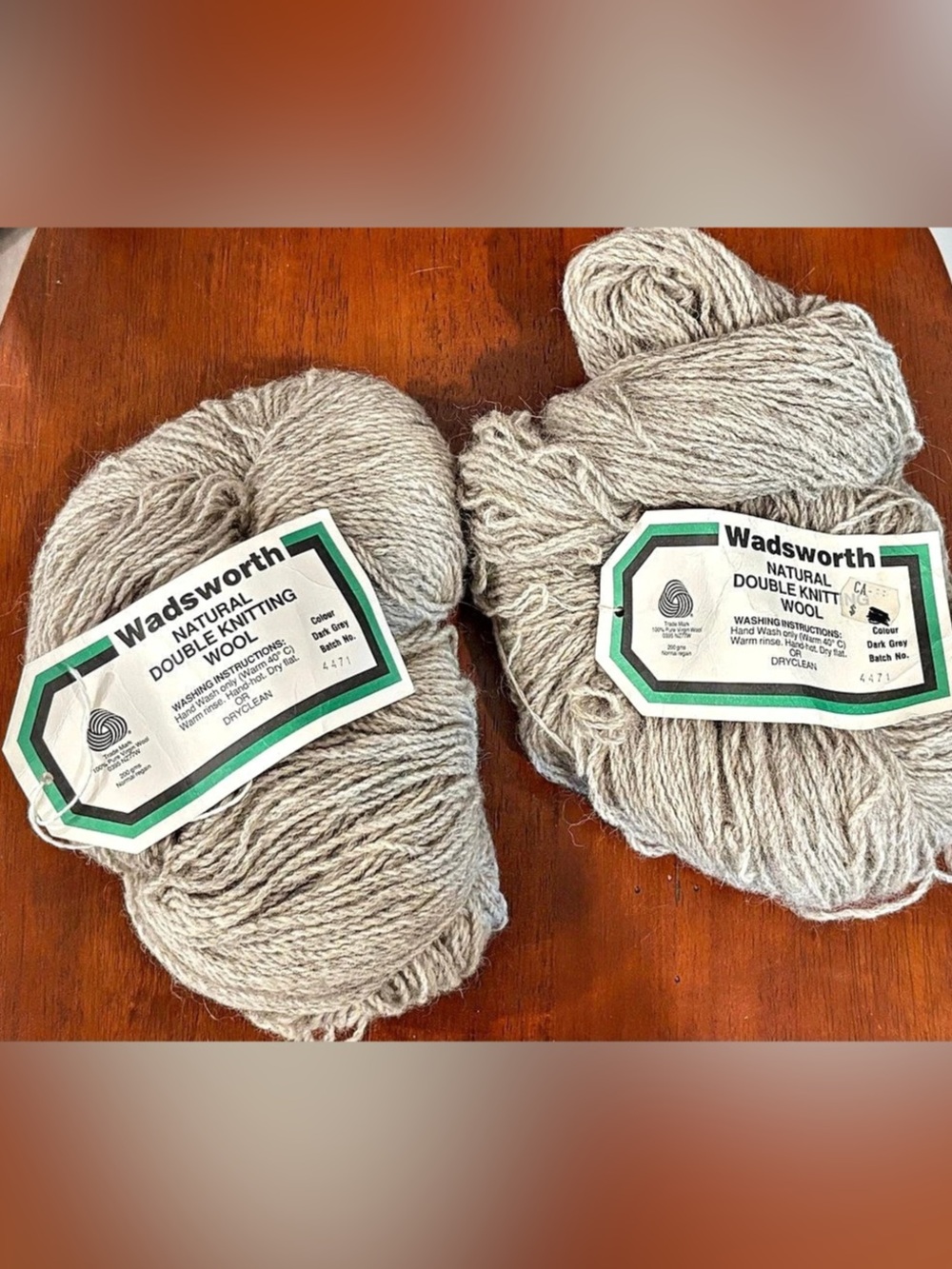 Bundle of 2 Wadsworth Natural Double Knitting Wool Yarn - 100% NZ Wool